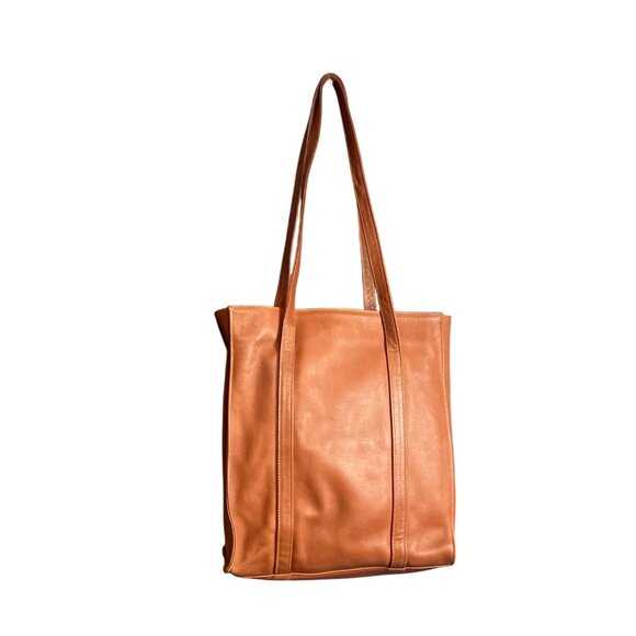 Vintage Laura USA Tan Leather Shopper Tote Bag - Picture 7 of 7